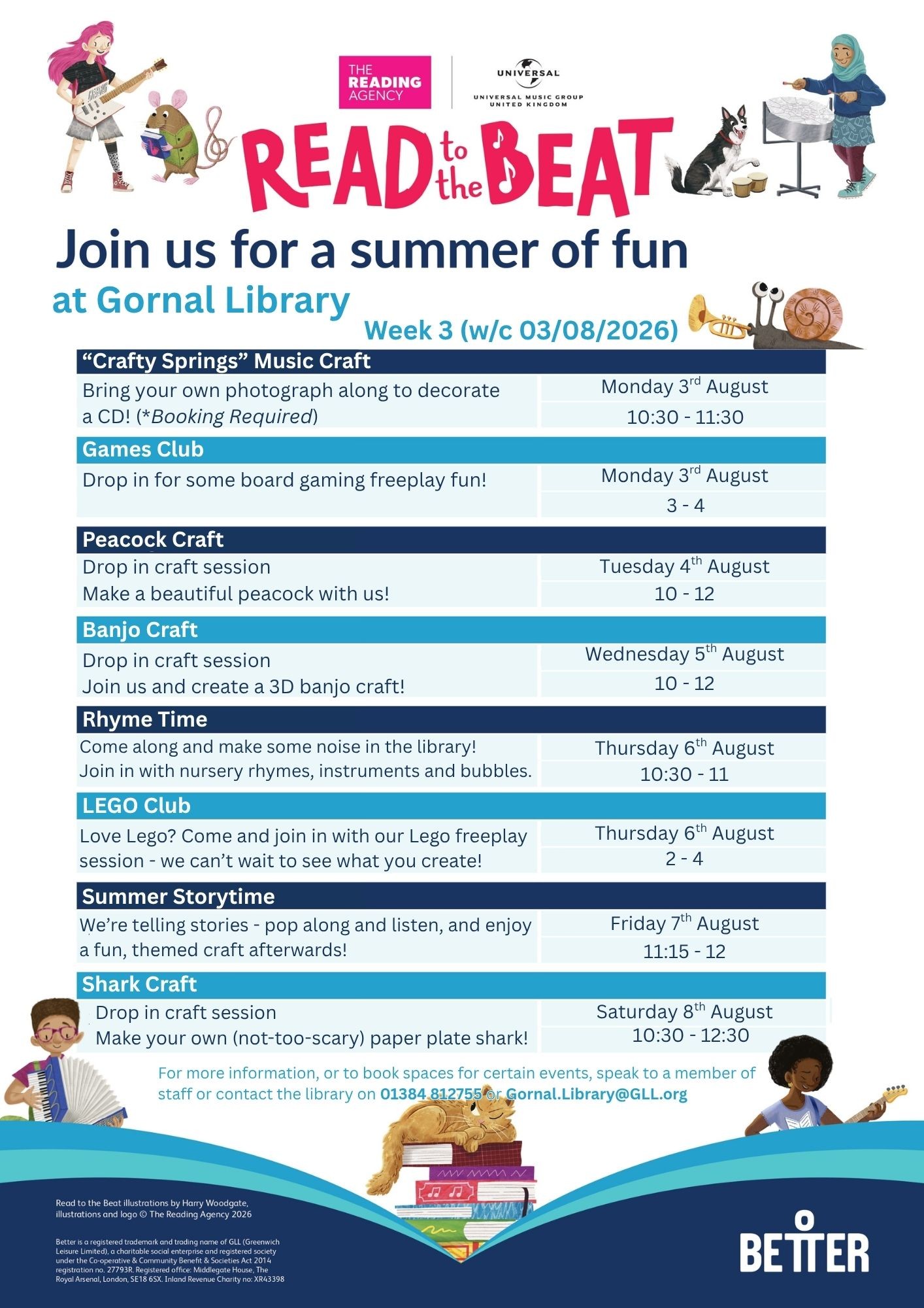Gornal Library - Summer Reading Challenge 3-8 August 2026